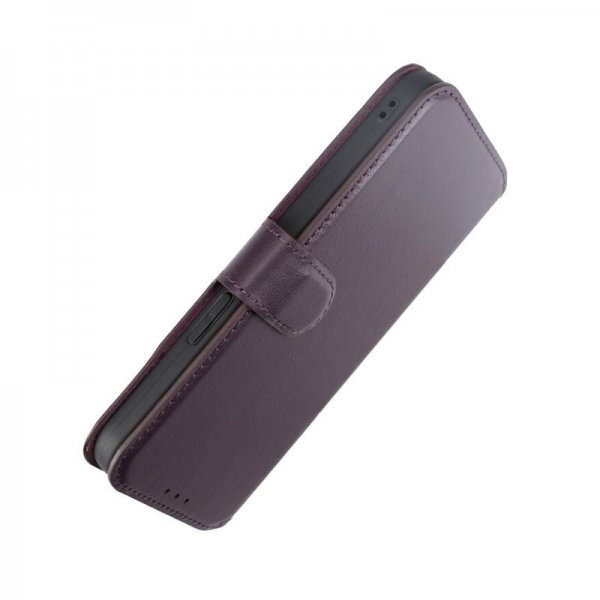 Rvelon iPhone 15 Pro Max Etui Ekte Skinn Lilla