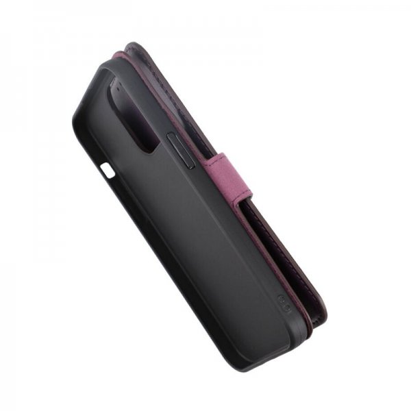 Rvelon iPhone 15 Pro Max Etui Ekte Skinn Lilla
