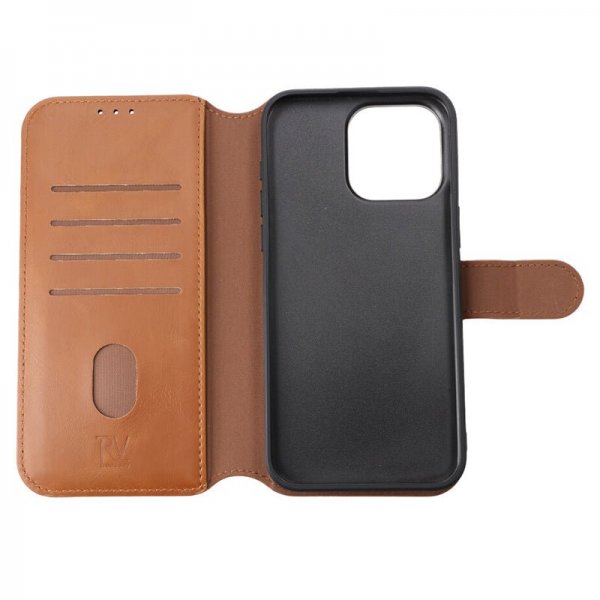 Rvelon iPhone 15 Pro Max Etui Detachable Wallet Case Brun