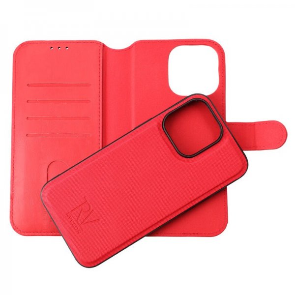 Rvelon iPhone 15 Pro Max Etui Detachable Wallet Case Rød