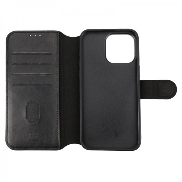 Rvelon iPhone 15 Pro Max Etui 4 Kortlomme MagSafe Svart