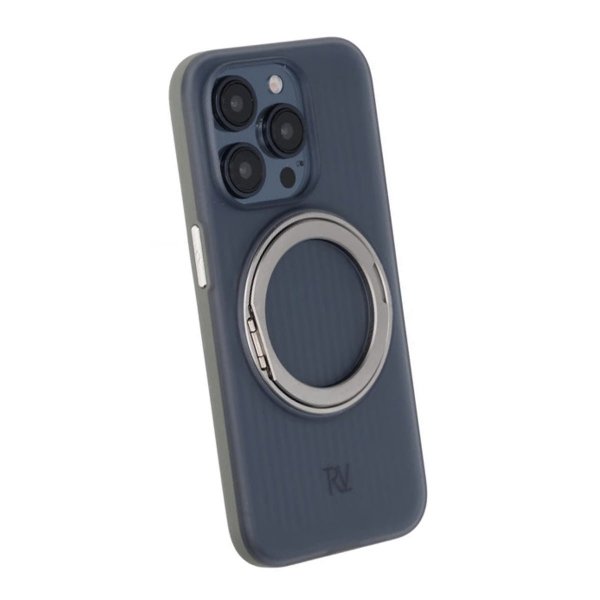 Rvelon iPhone 15 Pro Max Deksel Roterbart Stativ Grå