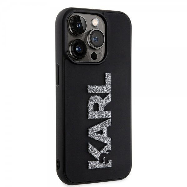 Karl Lagerfeld iPhone 15 Pro Max Deksel 3D Rubber Karl Svart