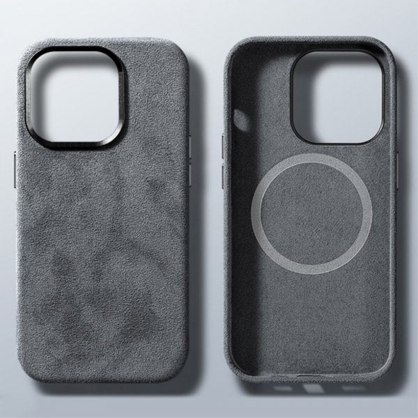 iPhone 15 Pro Max Deksel Alcantara MagSafe Grå