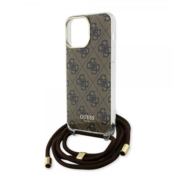 Guess iPhone 15 Pro Max Deksel Crossbody Cord Brun
