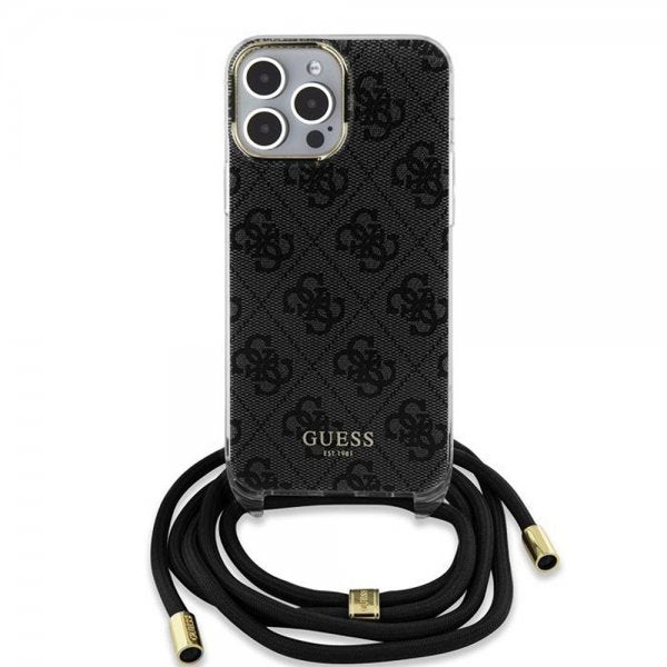 Guess iPhone 15 Pro Max Deksel Crossbody Cord Svart