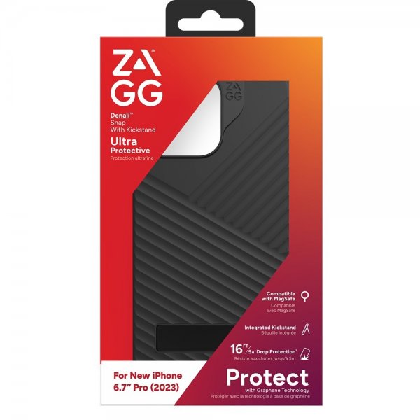 Zagg iPhone 15 Pro Max Deksel Denali Snap Kickstand Svart