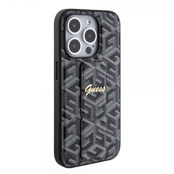 Guess iPhone 15 Pro Max Deksel G Cube Grip Stand Svart