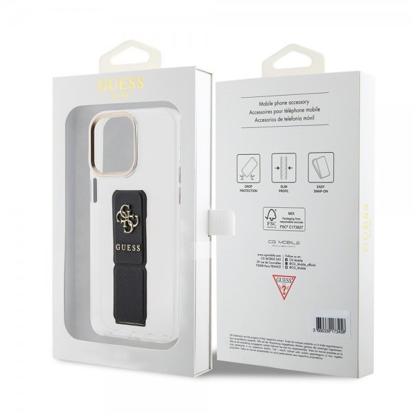 Guess iPhone 15 Pro Max Deksel Grip Stand Clear Transparent
