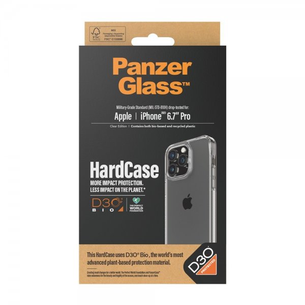 PanzerGlass iPhone 15 Pro Max Deksel HardCase D3O Transparent