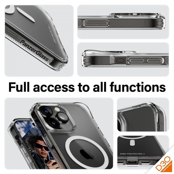 PanzerGlass iPhone 15 Pro Max Deksel HardCase MagSafe D3O Transparent