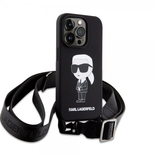 Karl Lagerfeld iPhone 15 Pro Max Deksel Ikonik Crossbody Svart