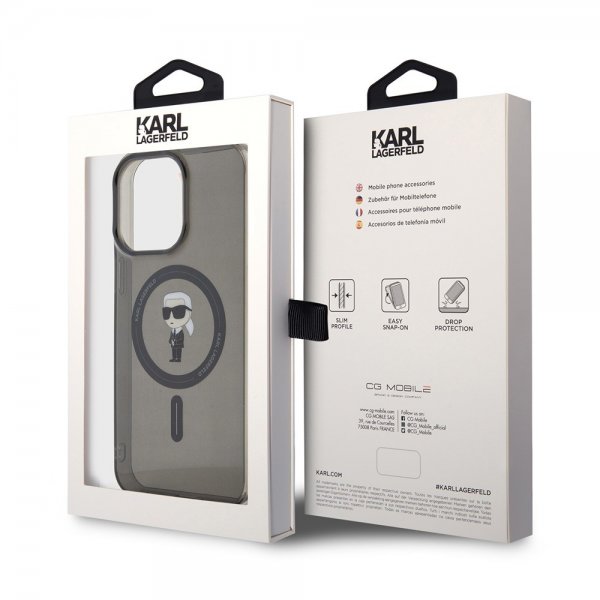 Karl Lagerfeld iPhone 15 Pro Max Deksel Ikonik MagSafe Svart