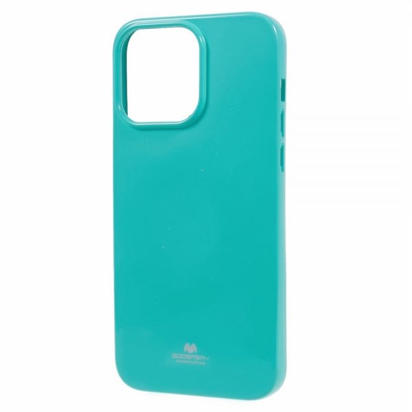 Mercury iPhone 15 Pro Max Deksel Jelly Glitter Cyan