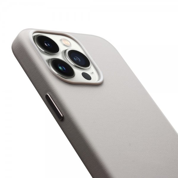 Qialino iPhone 15 Pro Max Deksel Kunstlæder MagSafe Grå