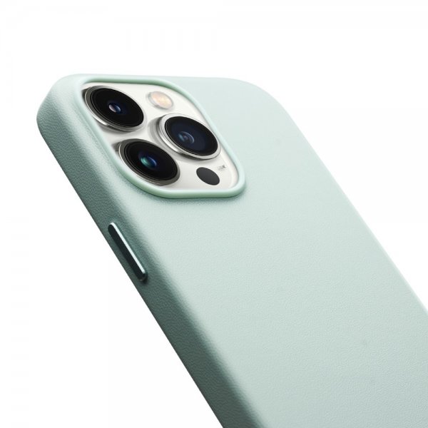 Qialino iPhone 15 Pro Max Deksel Kunstlæder MagSafe Grønn