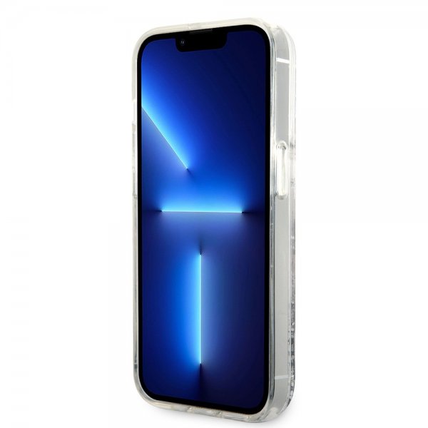 Karl Lagerfeld iPhone 15 Pro Max Deksel Liquid Glitter NFT Karl Sølv