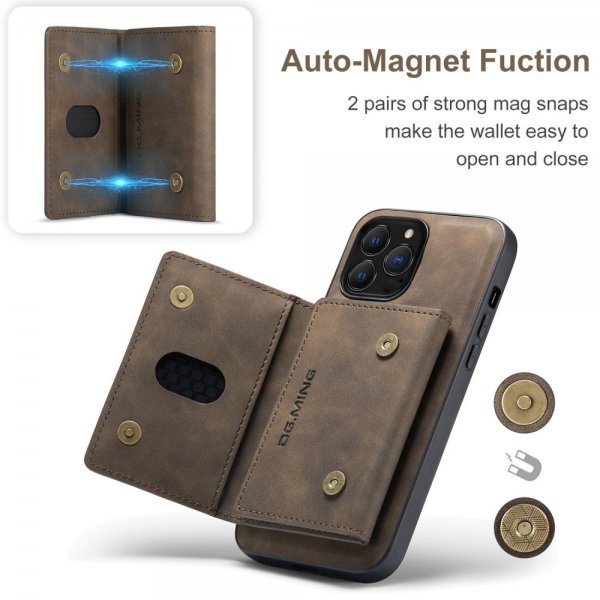 Dg.Ming iPhone 15 Pro Max Deksel M2 Series Avtakbart Kortholder Kaffe
