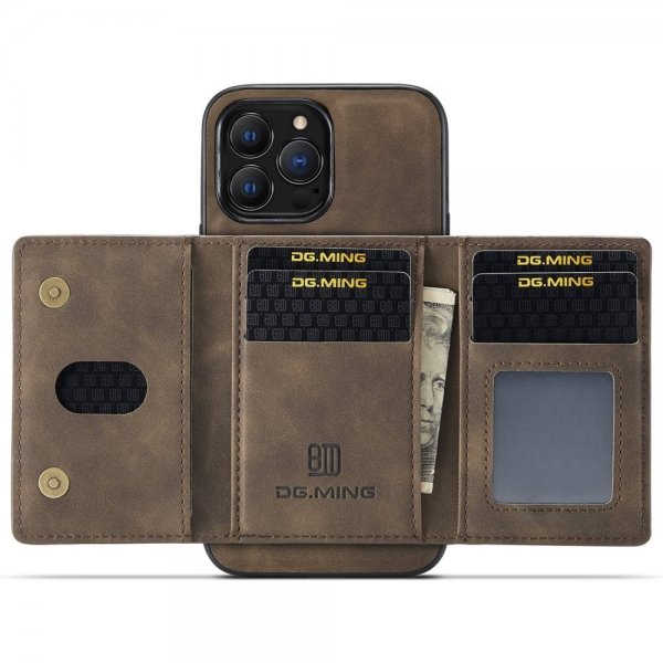Dg.Ming iPhone 15 Pro Max Deksel M2 Series Avtakbart Kortholder Kaffe