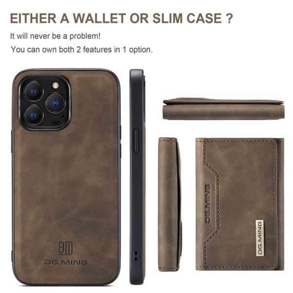 Dg.Ming iPhone 15 Pro Max Deksel M2 Series Avtakbart Kortholder Kaffe