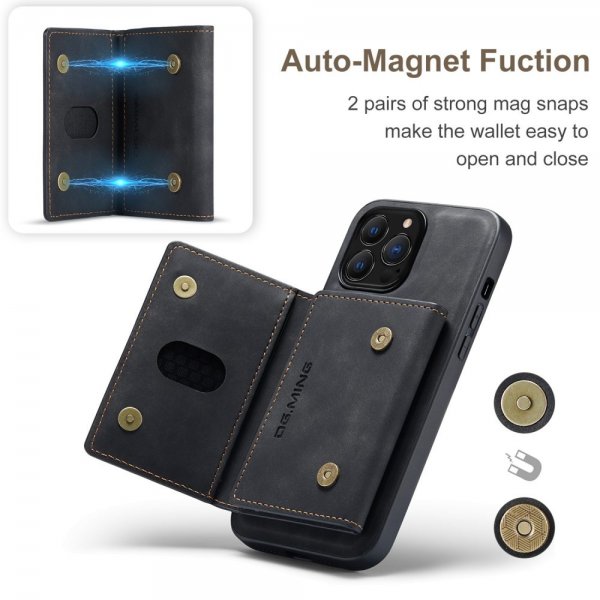 Dg.Ming iPhone 15 Pro Max Deksel M2 Series Avtakbart Kortholder Svart