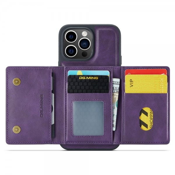 Dg.Ming iPhone 15 Pro Max Deksel M5 Series Avtakbart Kortholder Lilla