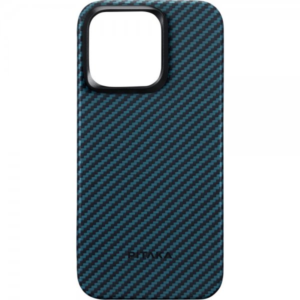 Pitaka iPhone 15 Pro Max Deksel MagEZ Case 4 Black/Blue Twill