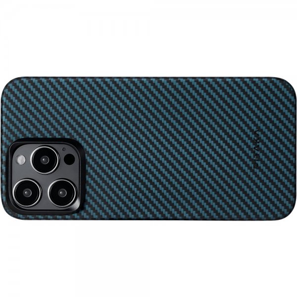 Pitaka iPhone 15 Pro Max Deksel MagEZ Case 4 Black/Blue Twill