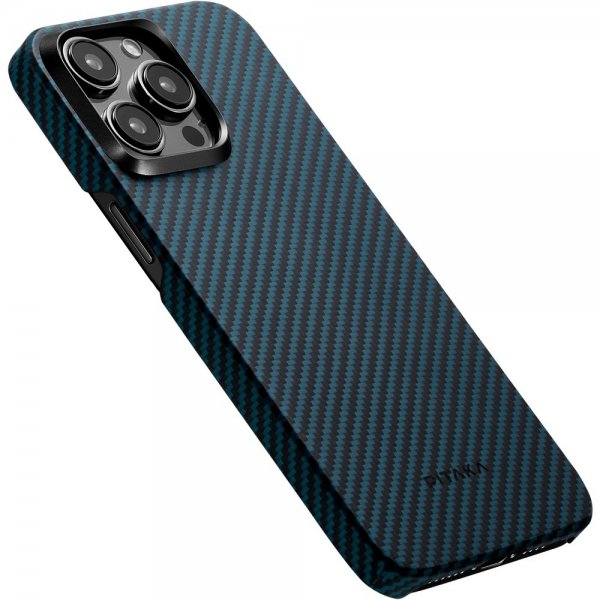 Pitaka iPhone 15 Pro Max Deksel MagEZ Case 4 Black/Blue Twill