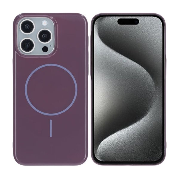 iPhone 15 Pro Max Deksel TPU MagSafe Glatt Lilla