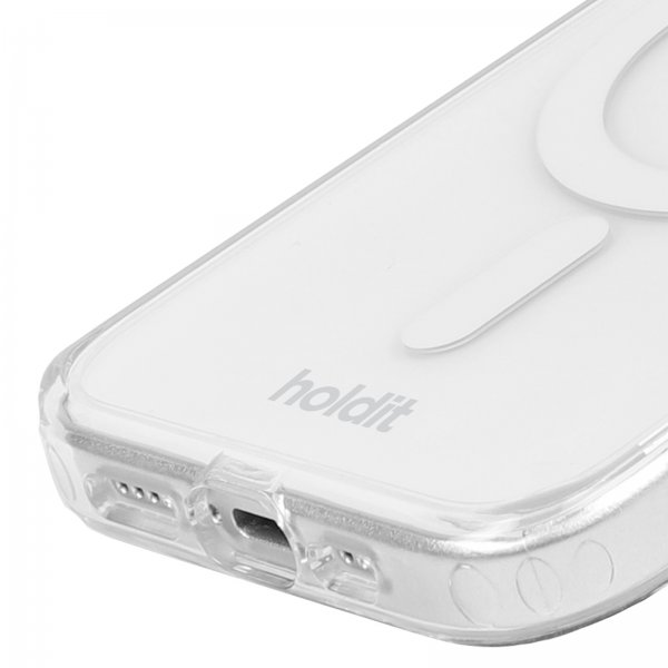 holdit iPhone 15 Pro Max Deksel MagSafe Case Hvit Transparent