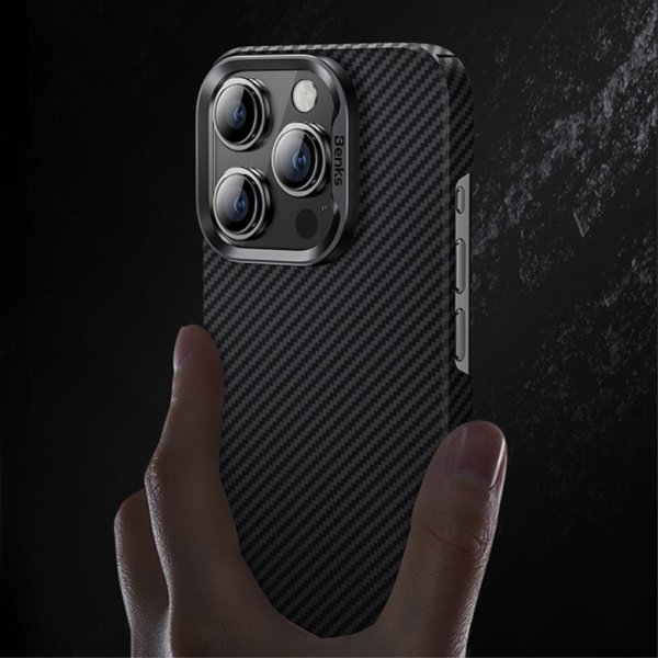 Benks iPhone 15 Pro Max Deksel MagSafe Kevlar Svart