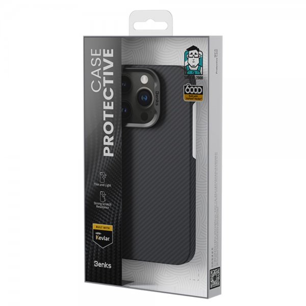 Benks iPhone 15 Pro Max Deksel MagSafe Kevlar Svart