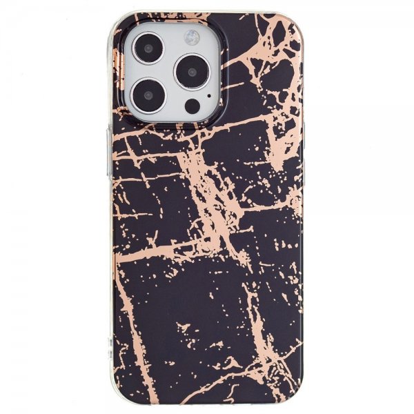 iPhone 15 Pro Max Deksel Marmormønster Svart