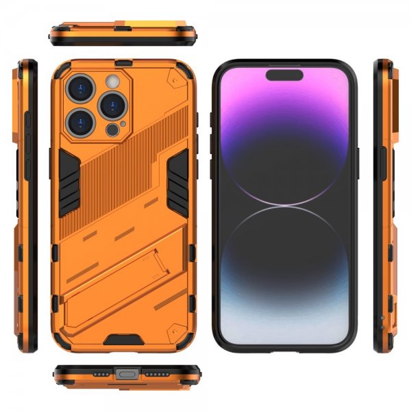 iPhone 15 Pro Max Deksel med Stativ Oransje