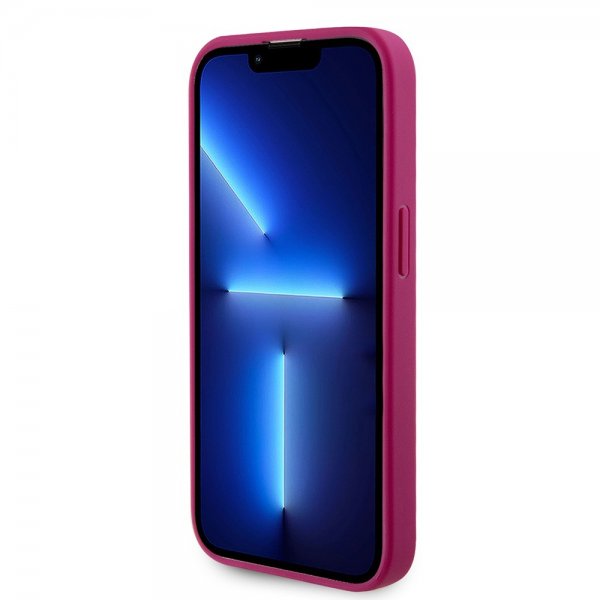 Guess iPhone 15 Pro Max Deksel Metal Logo Strass Metallic Rosa