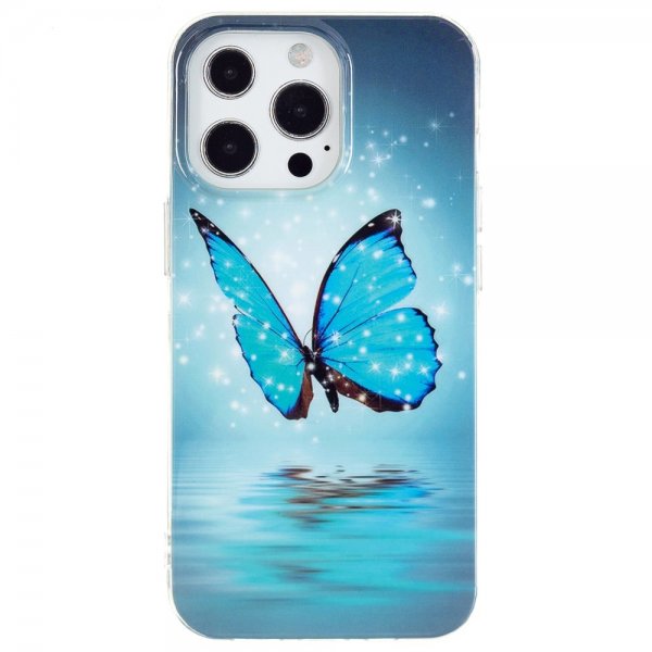 iPhone 15 Pro Max Deksel Motiv Blå Sommerfugl