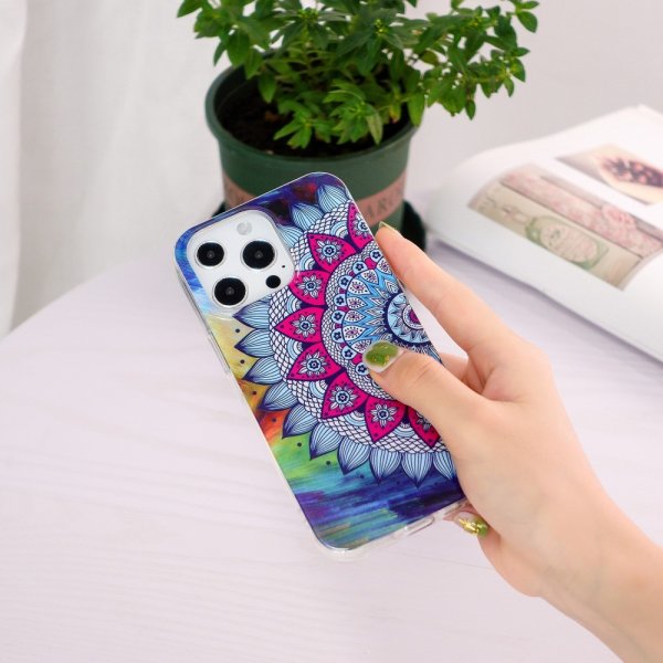 iPhone 15 Pro Max Deksel Motiv Blå Mandala