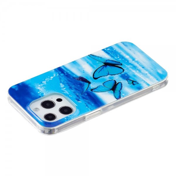 iPhone 15 Pro Max Deksel Motiv Blåa Sommerfugler