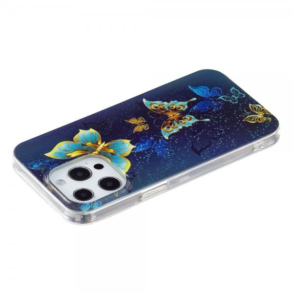 iPhone 15 Pro Max Deksel Motiv Guldiga Sommerfugler