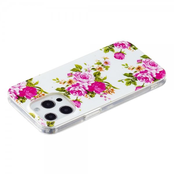 iPhone 15 Pro Max Deksel Motiv Rosor Hvit