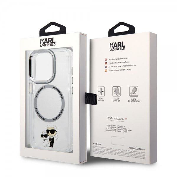 Karl Lagerfeld iPhone 15 Pro Max Deksel NFT Karl & Choupette Transparent