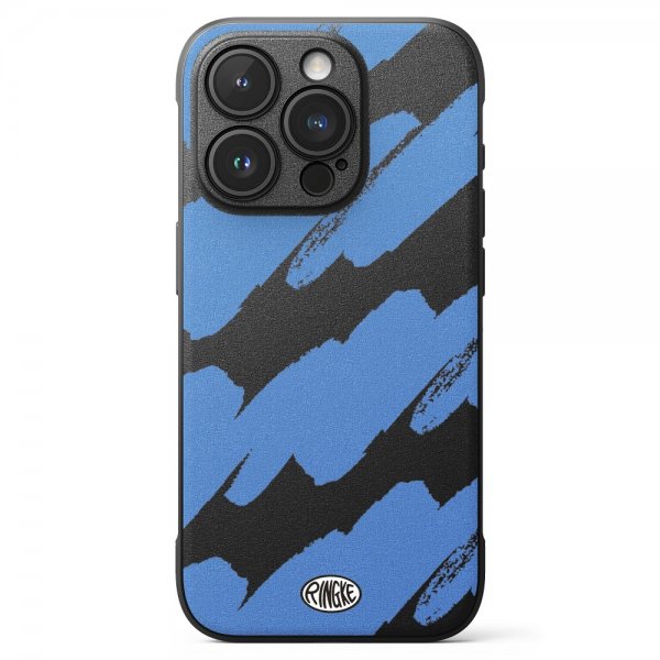 Ringke iPhone 15 Pro Max Deksel Onyx Design Blue Brush