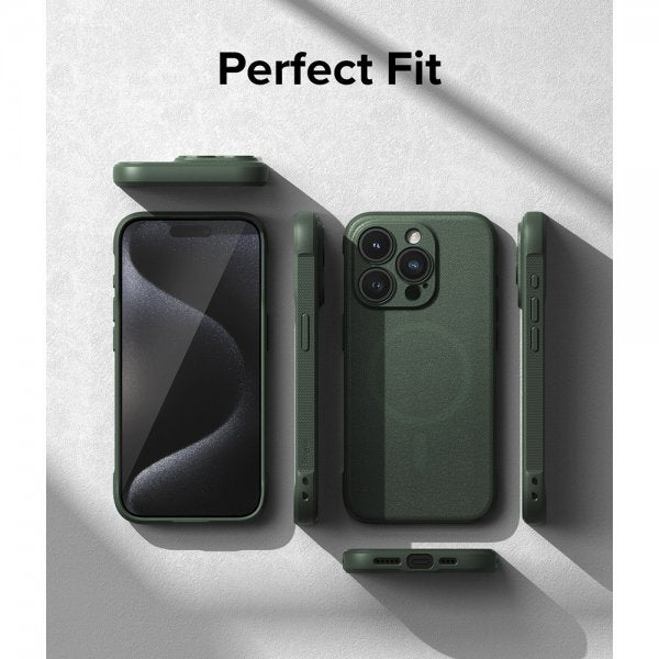 Ringke iPhone 15 Pro Max Deksel Onyx Magnetic Dark Green