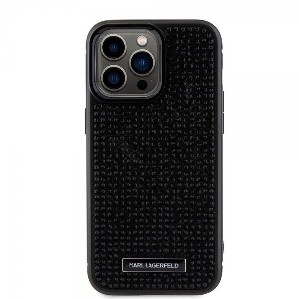 Karl Lagerfeld iPhone 15 Pro Max Deksel Rhinestone Svart