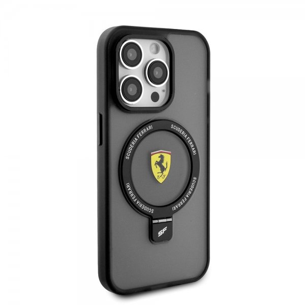 Ferrari iPhone 15 Pro Max Deksel Ring Stand MagSafe Svart