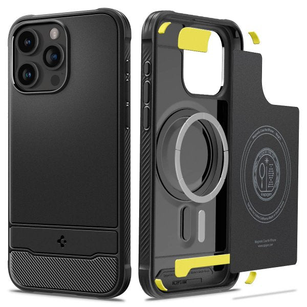 Spigen iPhone 15 Pro Max Deksel Rugged Armor MagFit Matte Black