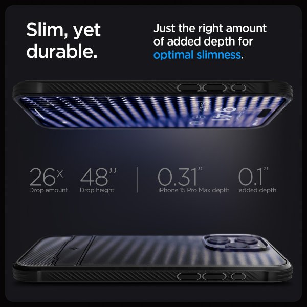 Spigen iPhone 15 Pro Max Deksel Rugged Armor MagFit Matte Black