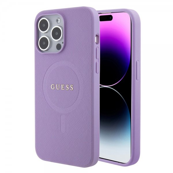 Guess iPhone 15 Pro Max Deksel Saffiano MagSafe Lilla