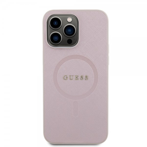 Guess iPhone 15 Pro Max Deksel Saffiano MagSafe Rosa